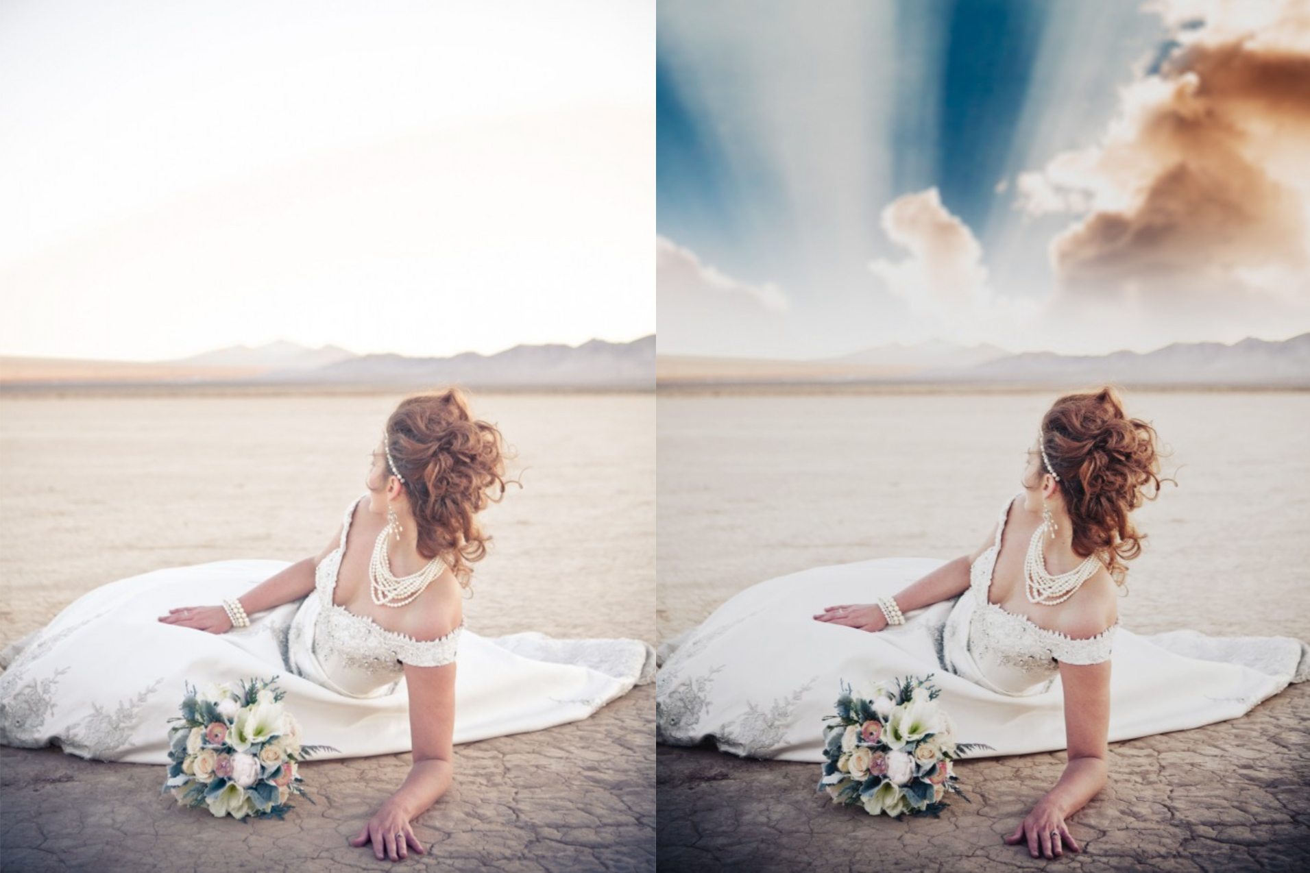 how to photoshop a sky into a photo before and after