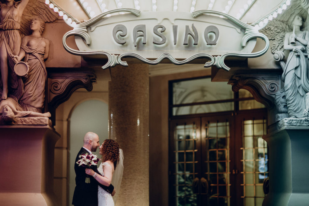 vegas strip wedding photos Paris hotel bride and groom